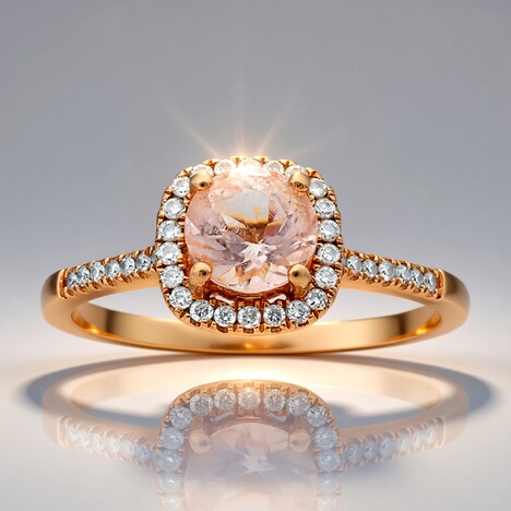 Anello in oro con Morganite AAA (CIRARI)