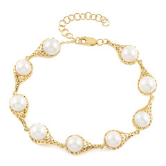 White Freshwater Pearl Silver Bracelet (Ornaments by de Melo)
