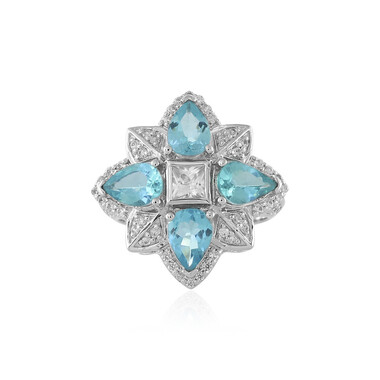 Blauer Apatit-Silberring