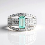 Anello in argento con Smeraldo Color Paraiba