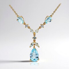 Collana in argento con Topazio Blu Cielo