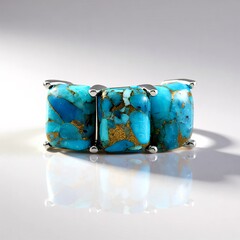 Anello in argento con Turchese Ramato Blu Mohave (Faszination Türkis)