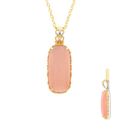 Collar en plata con Calcedonia rosa