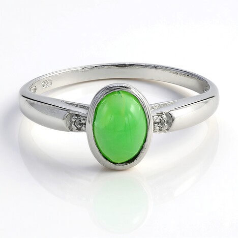 Anello in argento con Crisoprasio Imperiale
