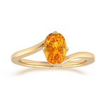 Anello in oro con Zaffiro Arancione Ban Ka Cha