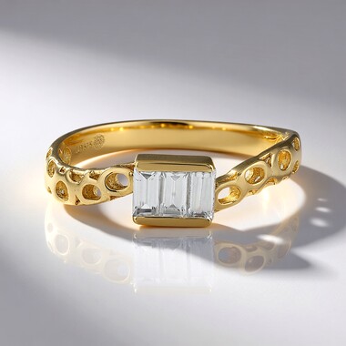 Zirkon-Goldring (Ornaments by de Melo)