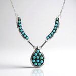 Collana in argento con Turchese Kingman Mohave Blu (Jones Lee)