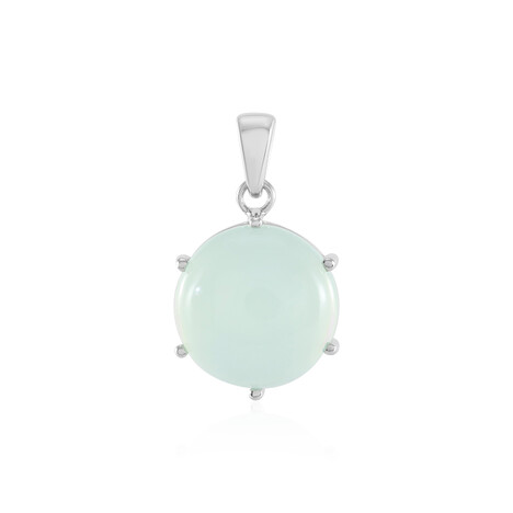 Aqua-Chalzedon-Silberanhänger