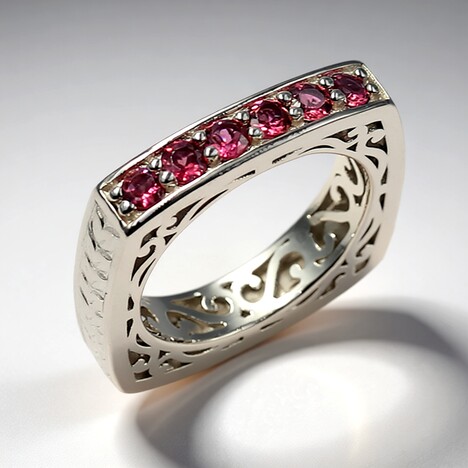 Anello in argento con Tormalina Rosa (Dallas Prince Designs)