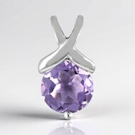Pendentif en argent et Améthyste Rose de France