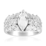 Zilveren ring met een witte topaas