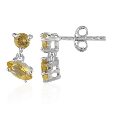 Boucles d'oreilles en argent et Citrine