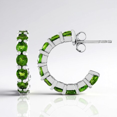 Orecchini in argento con Diopside Russo