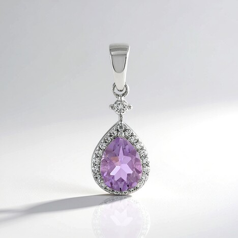 Ciondolo in argento con Ametista Rose de France