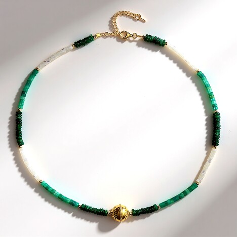 Collana in argento con Avventurina Verde (Riya)