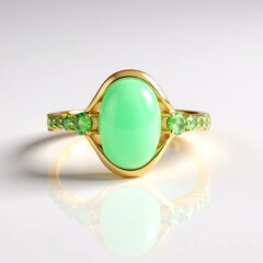 Anello in argento con Crisoprasio (KM by Juwelo)