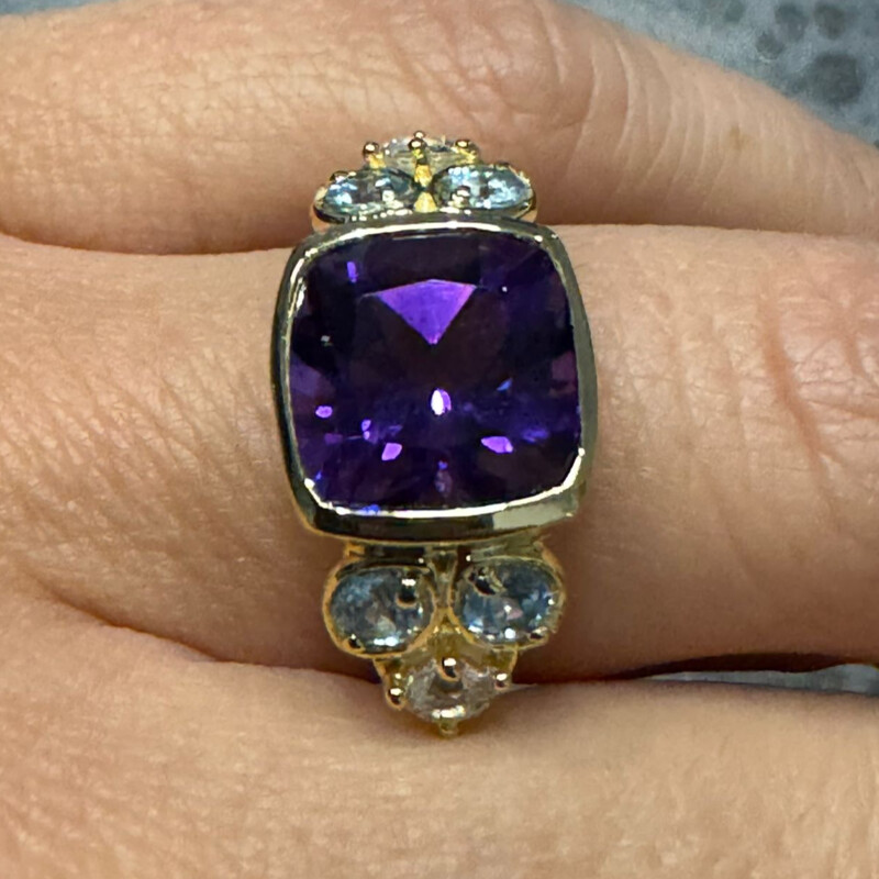 Sibirischer Amethyst-Silberring (Adela Silber)