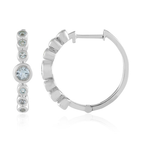 Brasilianischer Aquamarin-Silberohrringe