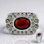 Anello in argento con Granato Mozambico (Annette classic)