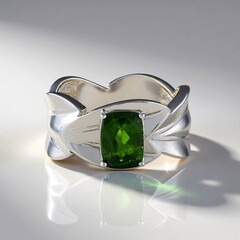 Anello in argento con Diopside Russo (de Melo Essence)