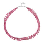 Nigerianischer Pinkfarbener Turmalin-Silberhalskette