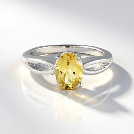 Anello in argento con Berillo Giallo