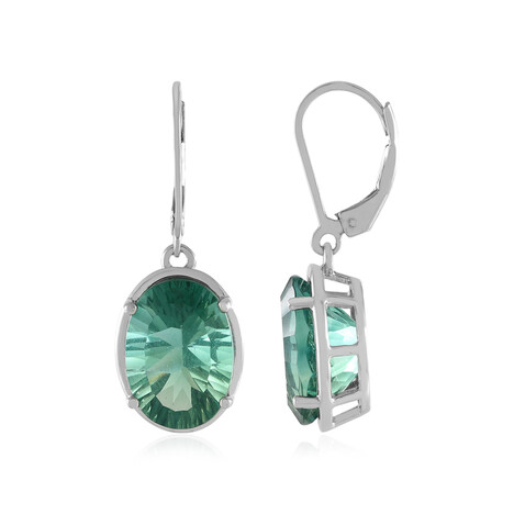 Grüner Fluorit-Silberohrringe