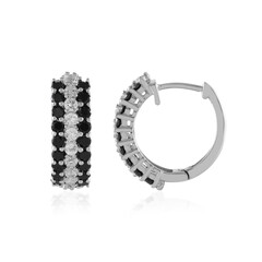 Boucles d'oreilles en argent et Spinelle noir