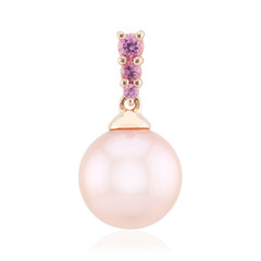 Zilveren hanger met een paarse Ming parel