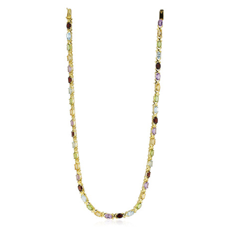 Zilveren halsketting met amethisten