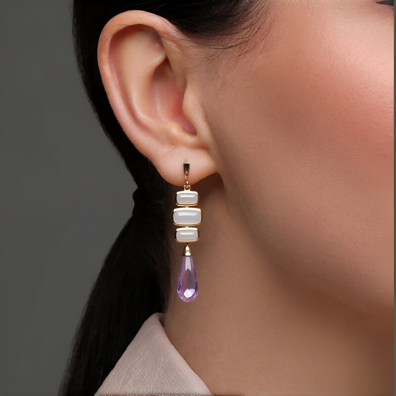 Lavendel-Amethyst-Silberohrringe (KM by Juwelo)