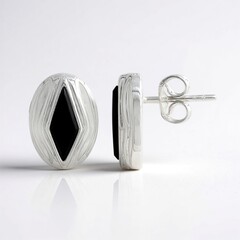 Orecchini in argento con Spinello Nero (MONOSONO COLLECTION)