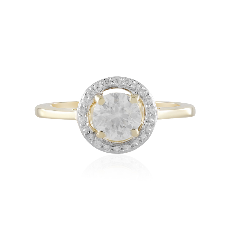 Bague en or jaune avec zircon cambodgien, 1,17 ct