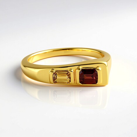 Bague en argent et Zircon acajou (MONOSONO COLLECTION)