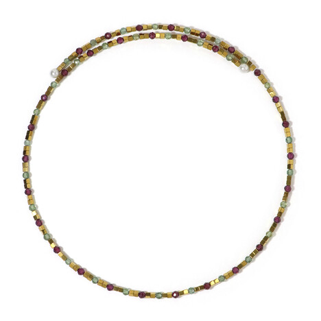 Stalen halsband met Mozambique granaten (Riya)