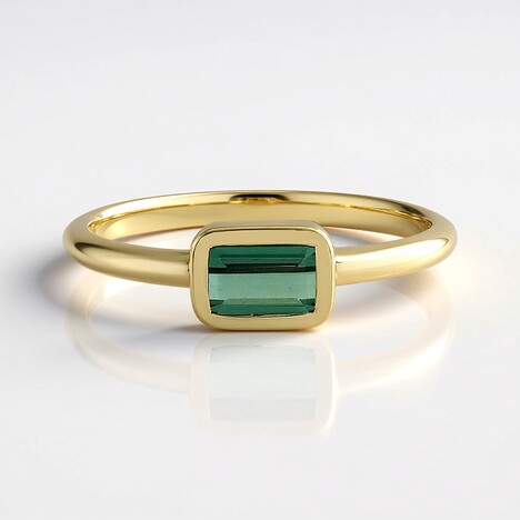 Anello in oro con Tormalina Verde di Benedito (Adela Gold)