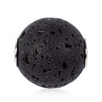 Pendentif en argent et Lave noire