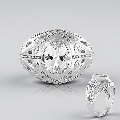 Bague en argent et Danburite