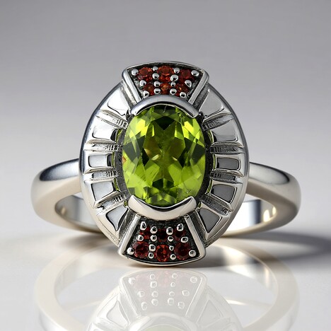 Anello in argento con Peridoto Jilin (Remy Rotenier)