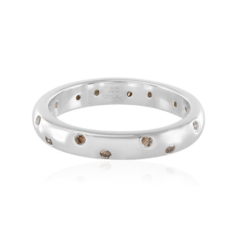 I2 Champagner-Diamant-Silberring