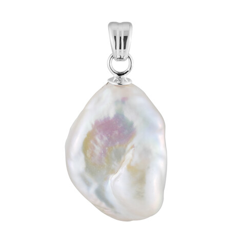 Zilveren hanger met een Witte zoetwater kweekparel