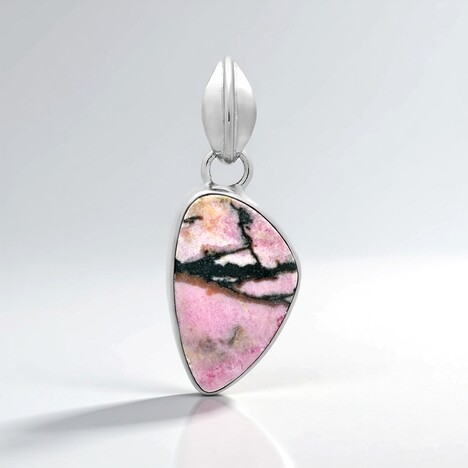 Ciondolo in argento con Rodonite Sulavesi (Bali Barong)