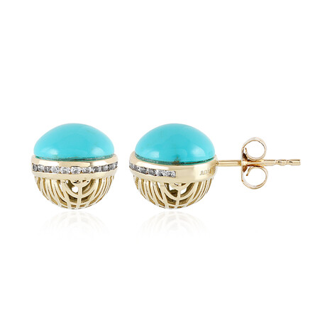 Pendientes en oro con Turquesa bella durmiente (Ornaments by de Melo)