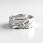Anello in argento con Diamante Champagne I2 (de Melo)