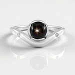 Anello in argento con Zaffiro Stellato Nero (de Melo Essence)