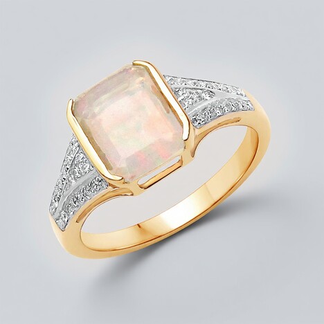 Anello in oro con Opale di Welo AAA (AMAYANI)