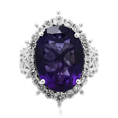 Zilveren ring met een Zambia-amethist (Dallas Prince Designs)