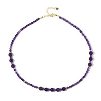 Zambian Amethyst Silver Necklace (Riya)