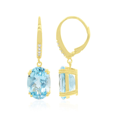 Himmelblauer Topas-Silberohrringe