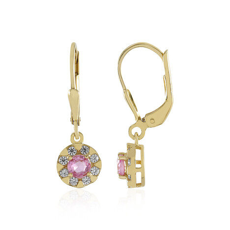 Pinkfarbener Madagaskar-Saphir-Silberohrringe